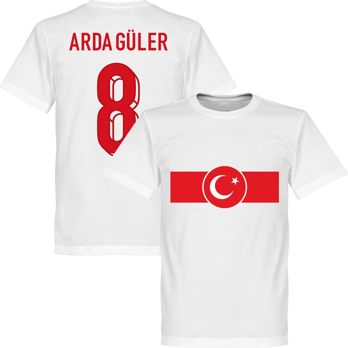 Turkije Arda Güler 8 Banner T-Shirt - Wit - Kinderen - 128