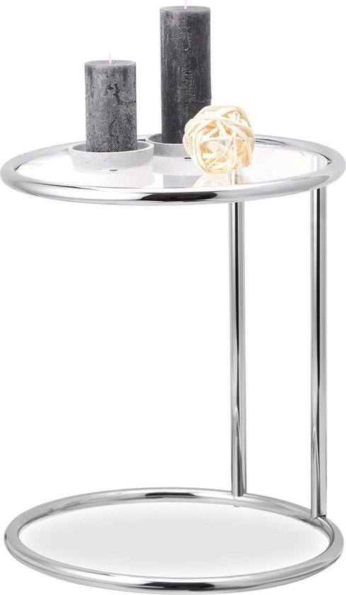 M2 Kollektion 528388 Bijzettafel, 40 x 48 x 30 cm, metaal, roestvrij stalen look