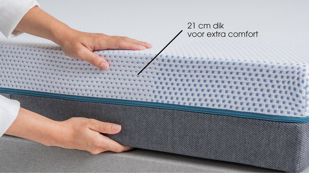 Maxi Plus Pure 300 Matras 140x200 cm - Traagschuim Matras - Tweepersoonsmatras - 7 Zonen - Pocketvering - Dikte: 21 cm - H4 — afbeelding 7