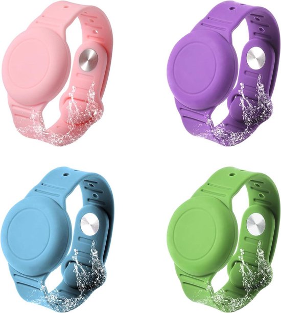 Furley's Waterdichte Armband Voor Kinderen - Geschikt Voor Apple AirTag Verstelbare Siliconen Band Veilig Comfortabel Grijze Kikker