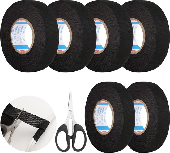 4 Stücke KFZ Gewebeband, Kabelbaum Klebeband 2 Größen, Gewebeband Panzerklebeband Kabelbäume Elektriker Band, Selbstklebendes Autokabelbaum Wickelband, Haushalt Kfz Motorrad (19mm x 15m/15mm x 15m