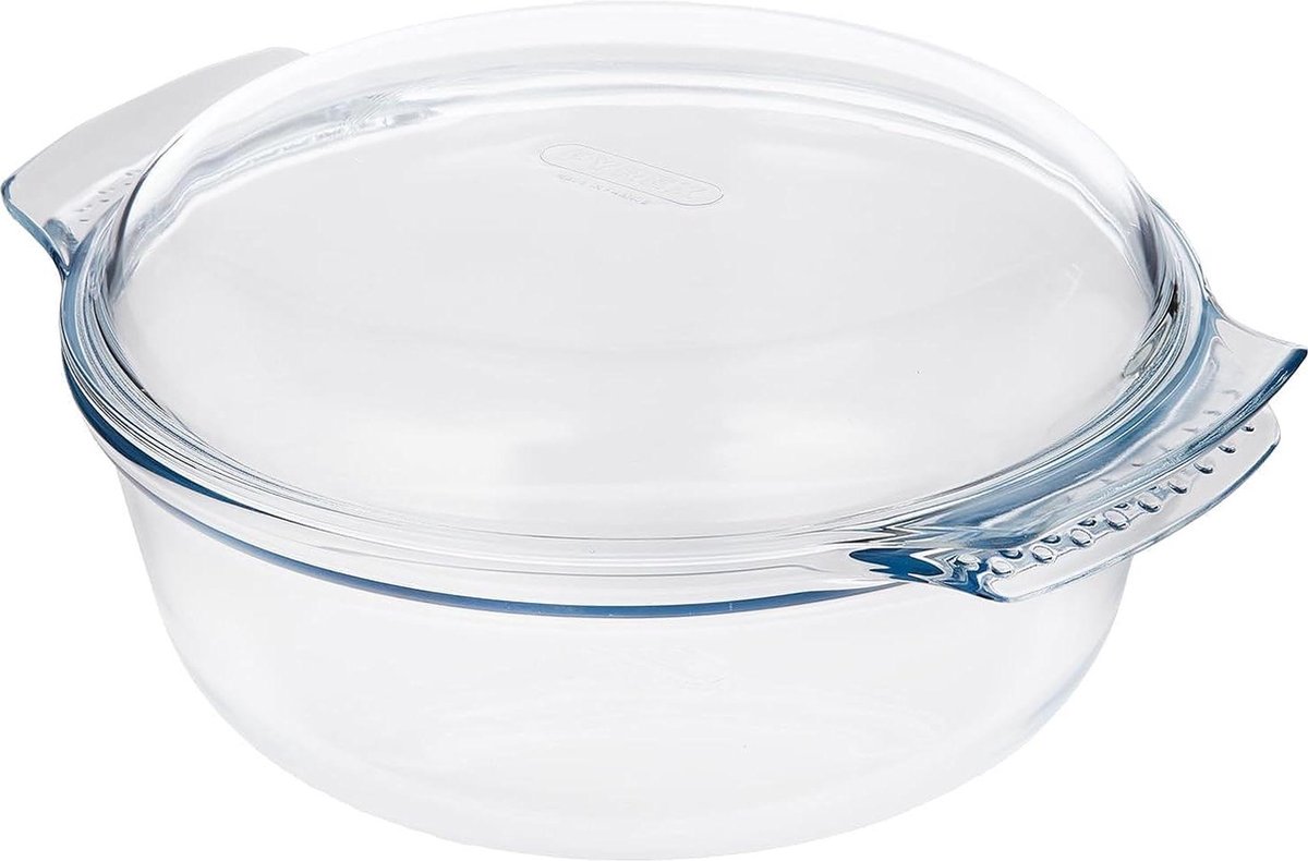 Glazen ronde braadpan 49 Liter - Groot formaat, hoge kwaliteit