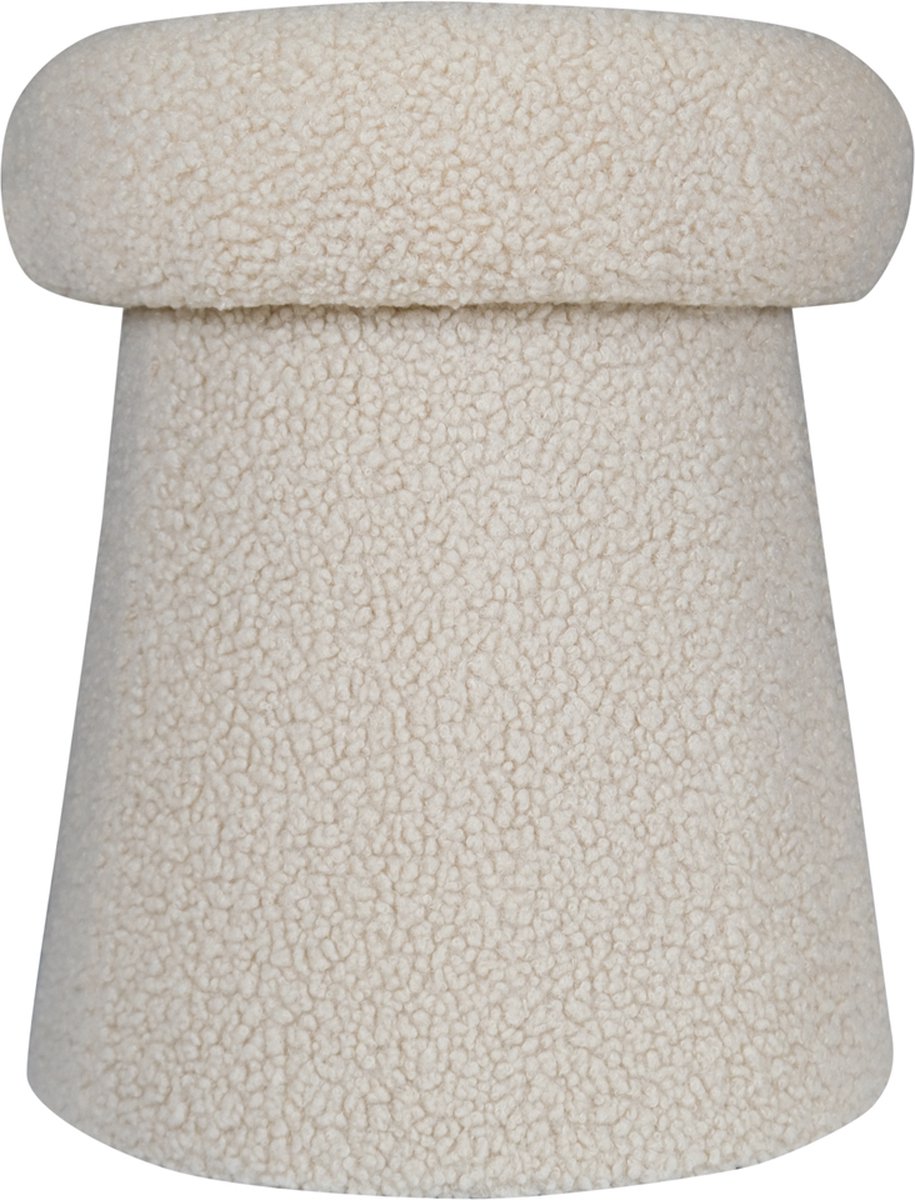 poef teddy krul beige rond dia 40cm