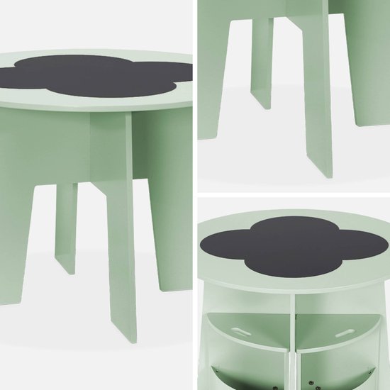 sweeek - Kindertafel en 4 stoelen met leisteen effect en opbergruimte van Sweeek — afbeelding 5
