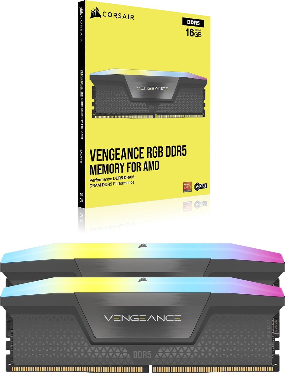 Corsair Vengeance RGB - RAM-geheugen - 32GB - DDR5 - 6.000MT/s - 2