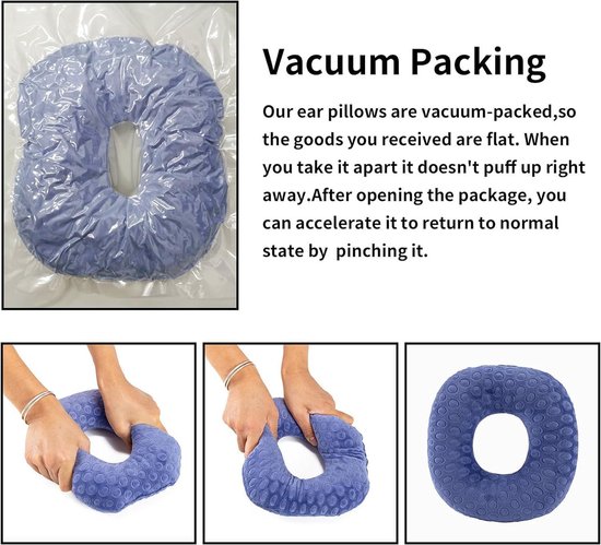 Sporgo Piercing kussen met gat: donutkussen voor zijslapers piercing kussen oor, reliëfkussen voor oorpijn piercing zijslaper, donutkussen tegen oorpijn (B