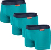 Undiemeister Boxer - Boxer court garçons - Sous-vêtements - Caleçons garçons - Made of Mellowood - Boxer - Aurora Sky (Cyan) - 3 pièces - 140-148