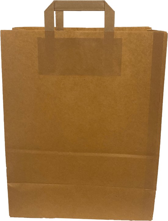 Sacs de transport de transport en papier Marron 320+170x410mm - 50 pcs