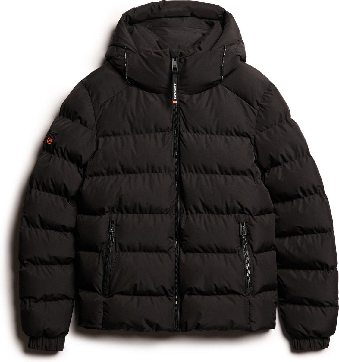 Superdry HOODED SPORTS PUFFER JACKET Heren Jas 2XL Zwart