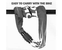 Fietsslot hoge veiligheid met sleutel, 100 cm lengte E-fietsslot fietsslot motorfiets kettingslot 360° draaibare slotkop, slot voor e-scooter/ebike/kinderfiets