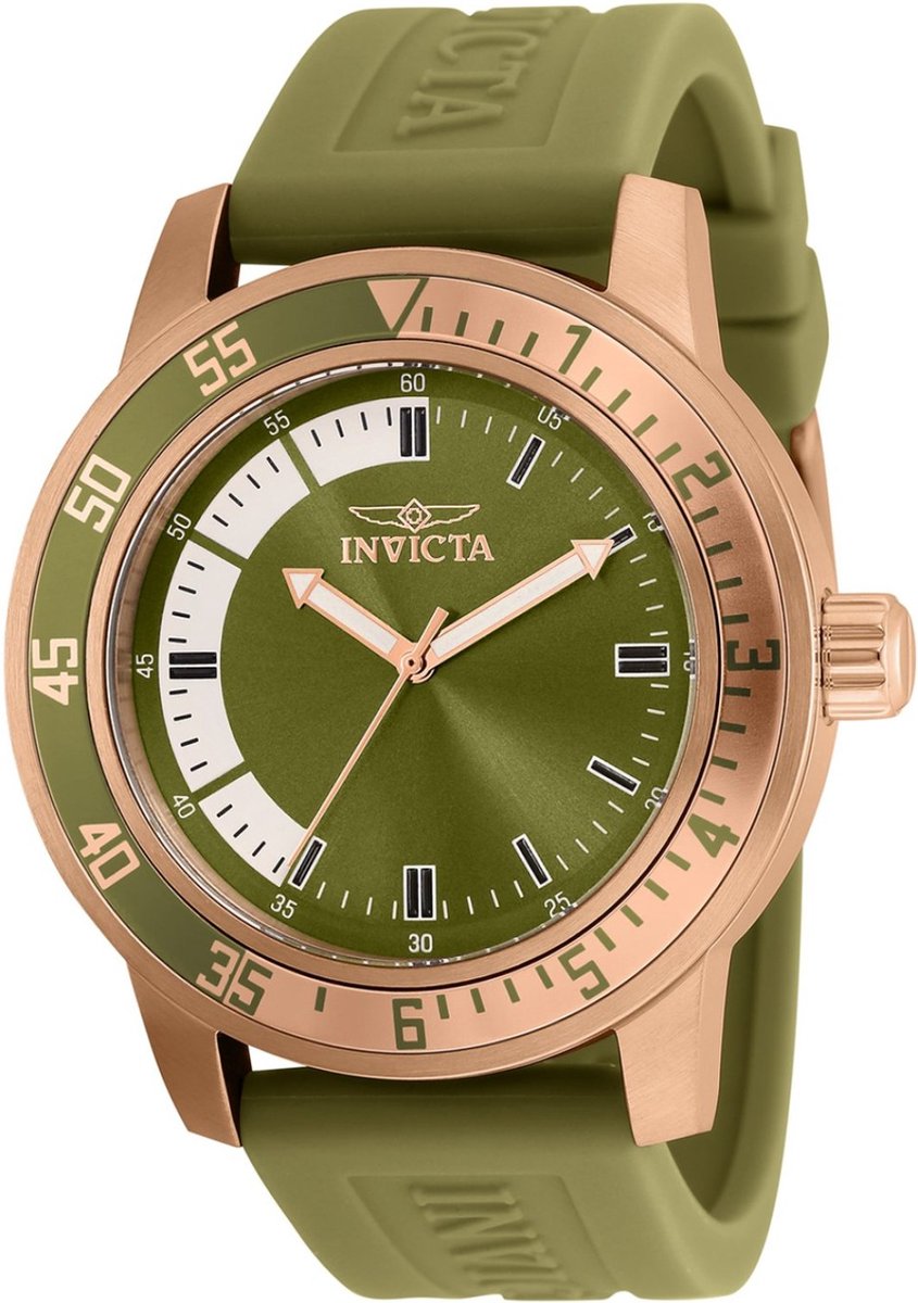 Invicta Specialty 35685 Heren Horloge - Waterdicht - Analoog - Quartz Uurwerk - Roestvrij Staal met groene Wijzerplaat - 45mm