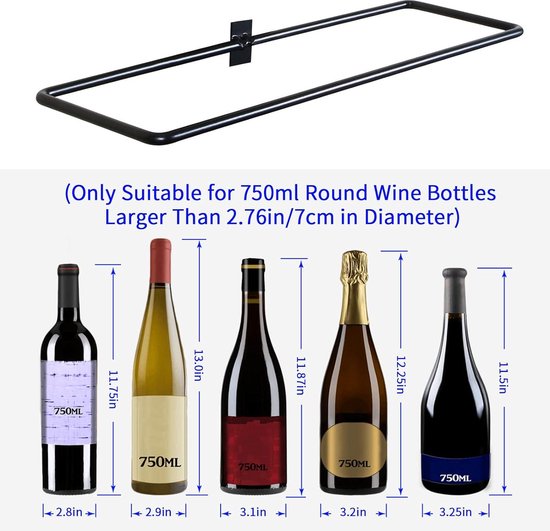 Étagère Murale Pour 12 Bouteilles De Vin B4Life - Support Bois Et Métal Pour Cuisine