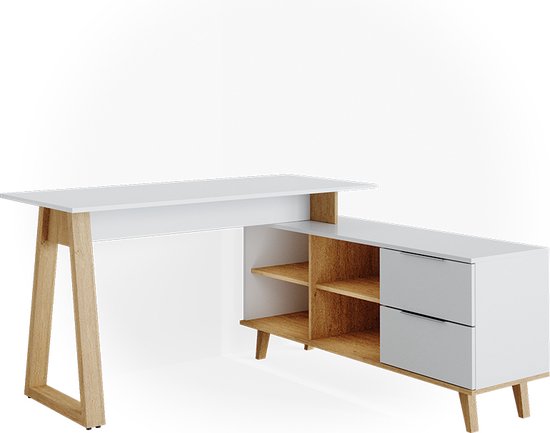 Vicco Wasmachinekast Alf, Wit/Eiken, 116 x 98 cm met 4 laden Vicco Wasmachinekast Alf, Wit/Eiken, 116 x 98 cm met 4 laden