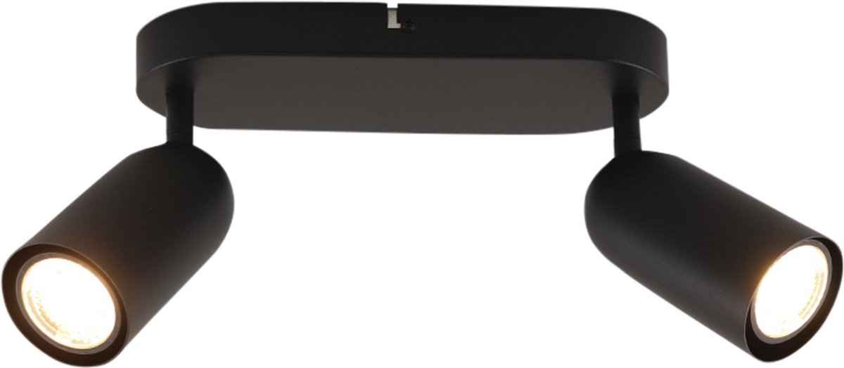 Olucia - JACEY - Plafondlamp - Zwart - 2L - Vorm: Rechthoek