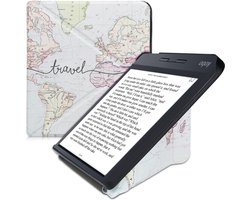 kwmobile e-reader hoesje geschikt voor Kobo Libra H2O hoes - Ereader flip case met standaard - E reader cover van kunstleer - In zwart / meerkleurig