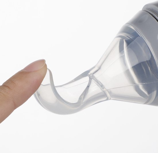 Haakaa Dispensing spoon - Siliconen lepel met bakje in 1 - Baby 4 maanden+ - Grijs van HaaKaa — afbeelding 5
