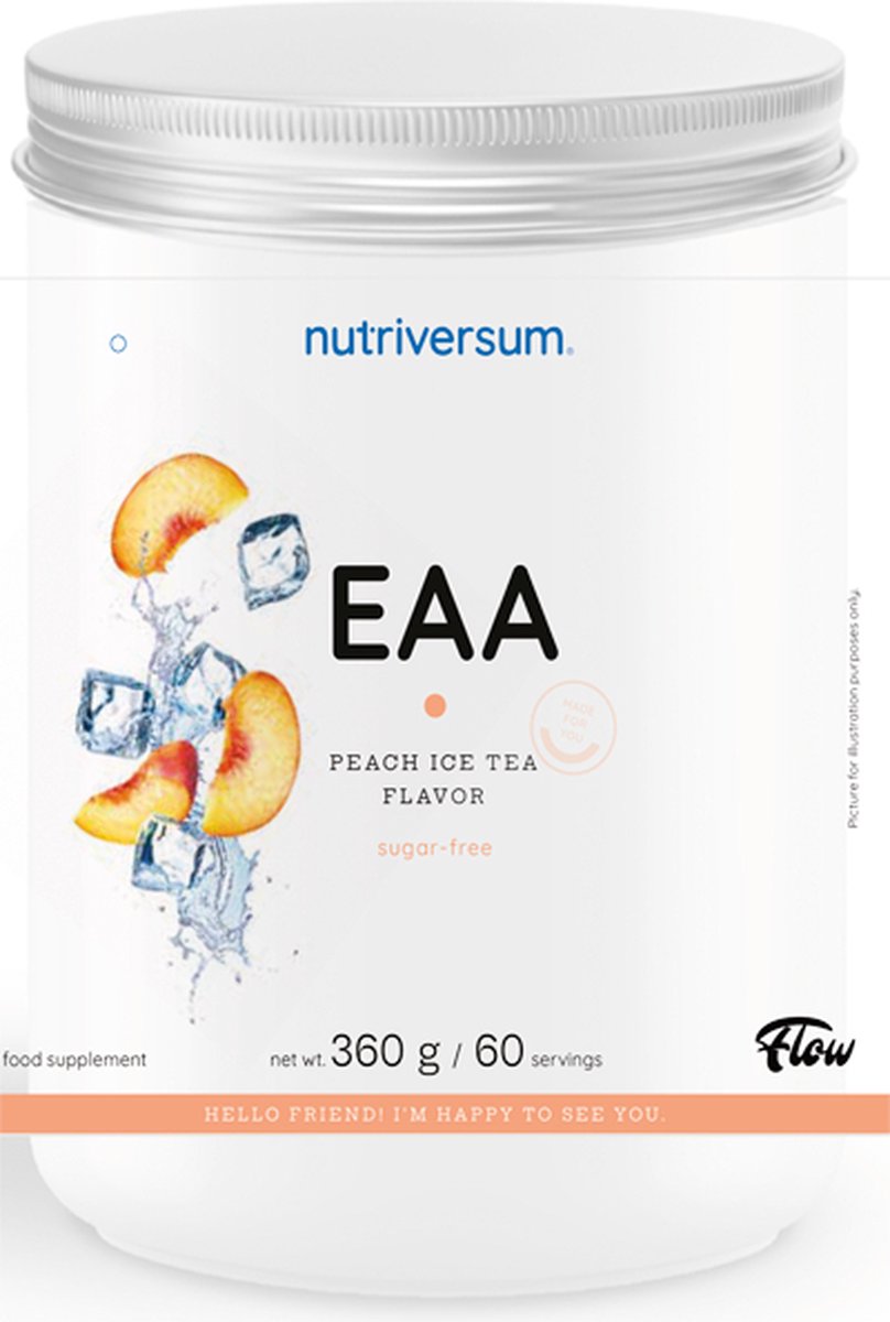 Goedkoopste Nutriversum | 360gr EAA | 27 servings Essentiële Aminozuren | Peach Ice Tea | snel herstel | GEEN suiker | Nutriworld