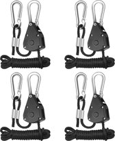 Lot De 4 Cordes De Haubanage Réfléchissantes HIULLEN - 4m, Cliquet Réglable, Pour Tente, Bâche, Camping