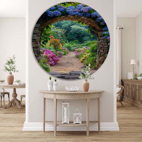 Tableau rond chemin - Tableau transparent rond - Cercle mural Classique - Décoration murale murale classique - Cercles muraux - Décoration murale chambre cercle mural forex 90x90 cm