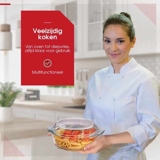 HGMD Ovenschalen Set - 3 Delig - 1L - 1,6L - 2,2L - Rechthoekig - Glas - Vaatwasserbestendig