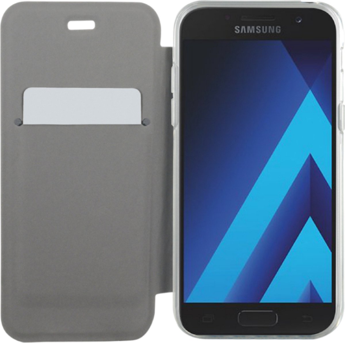 Bigben Connected, Hoesje geschikt voor Samsung Galaxy A5 2017 - Folio met Kaarthouder & Anti-Shock, Transparant zwart