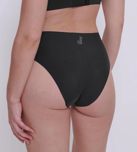 Culotte taille haute noire, sans coutures, vue arrière.