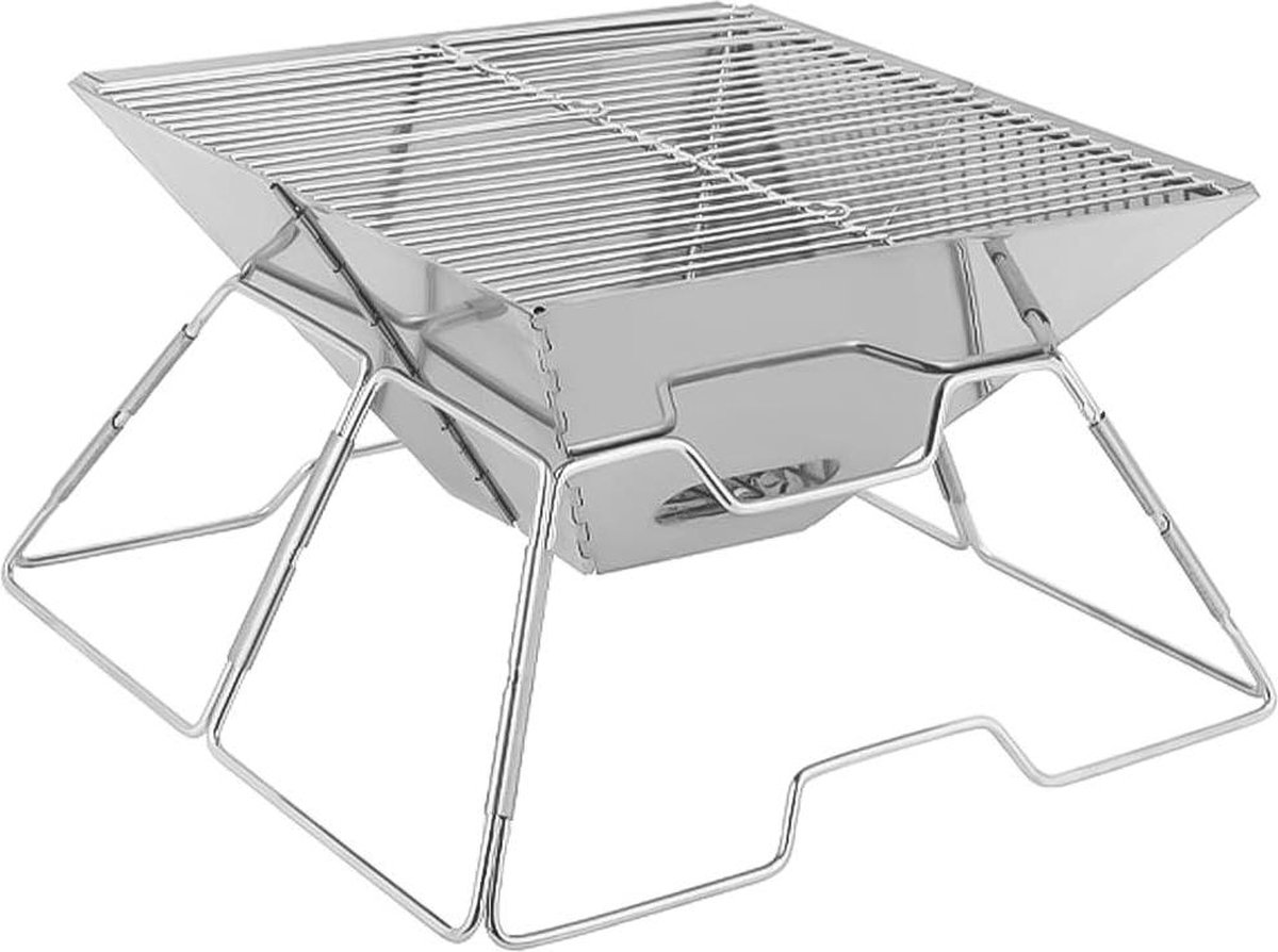 Opvouwbare Rvs BBQ Grill Draagbare Houtskool Barbecue Picknick Tuin Koken Outdoor Camping Reizen Bag Opbergtas