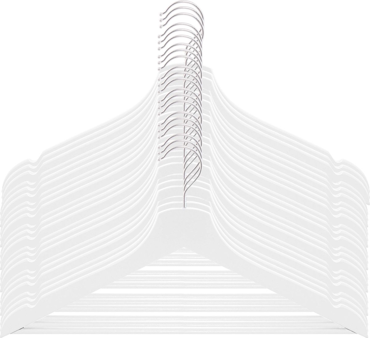Springos Kledinghangers | Kledinghanger | 20 Stuks | Wit