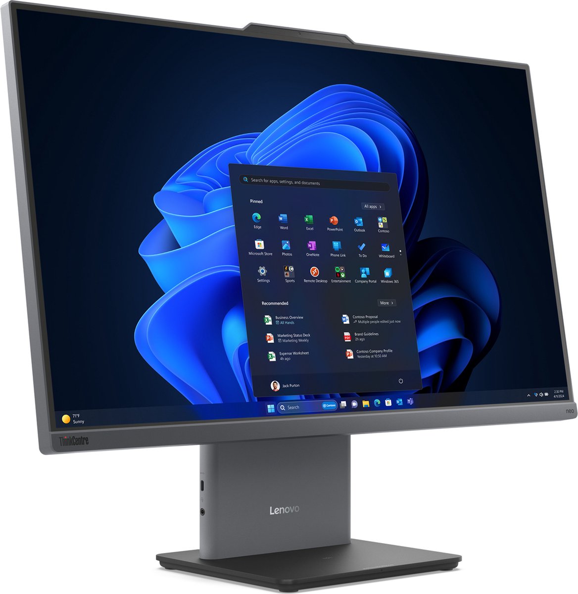 Lenovo ThinkCentre neo 50a 27 Gen 5 Intel Core i5 i5-13420H 68,6 cm (27") x 1080 Pixels Alles-in-één-pc 16 GB DDR5-SDRAM 512 GB SSD Windows 11 Pro Wi-Fi 6 (802.11ax) Grijs thumbnail 5