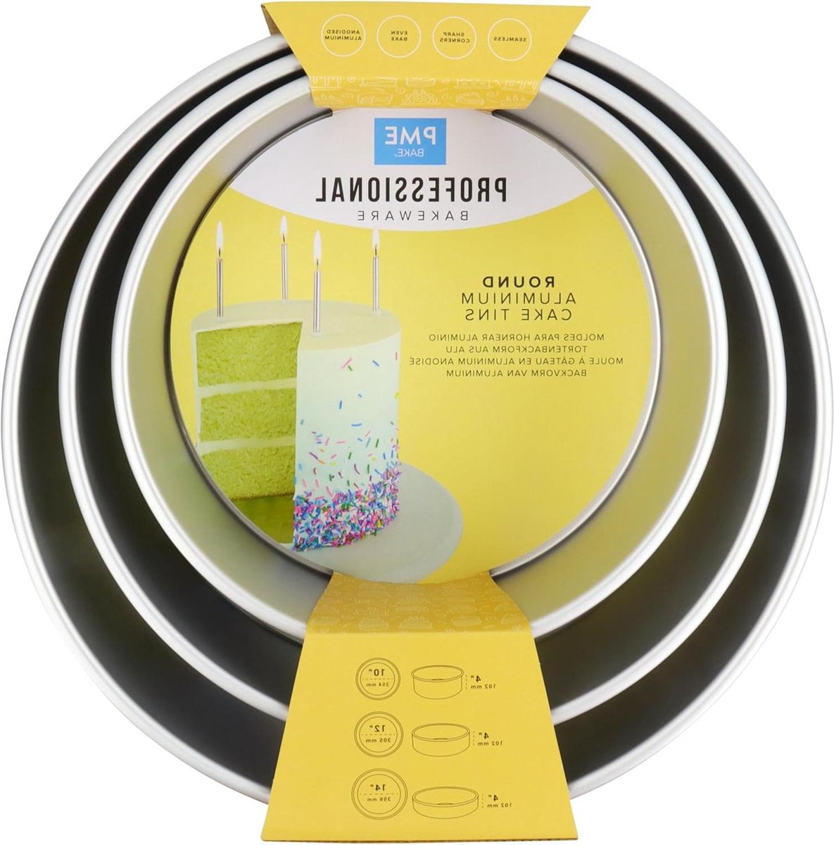 Nesting Set van 3 Ronde Cake Pan - Bakvormen van Diverse Groottes