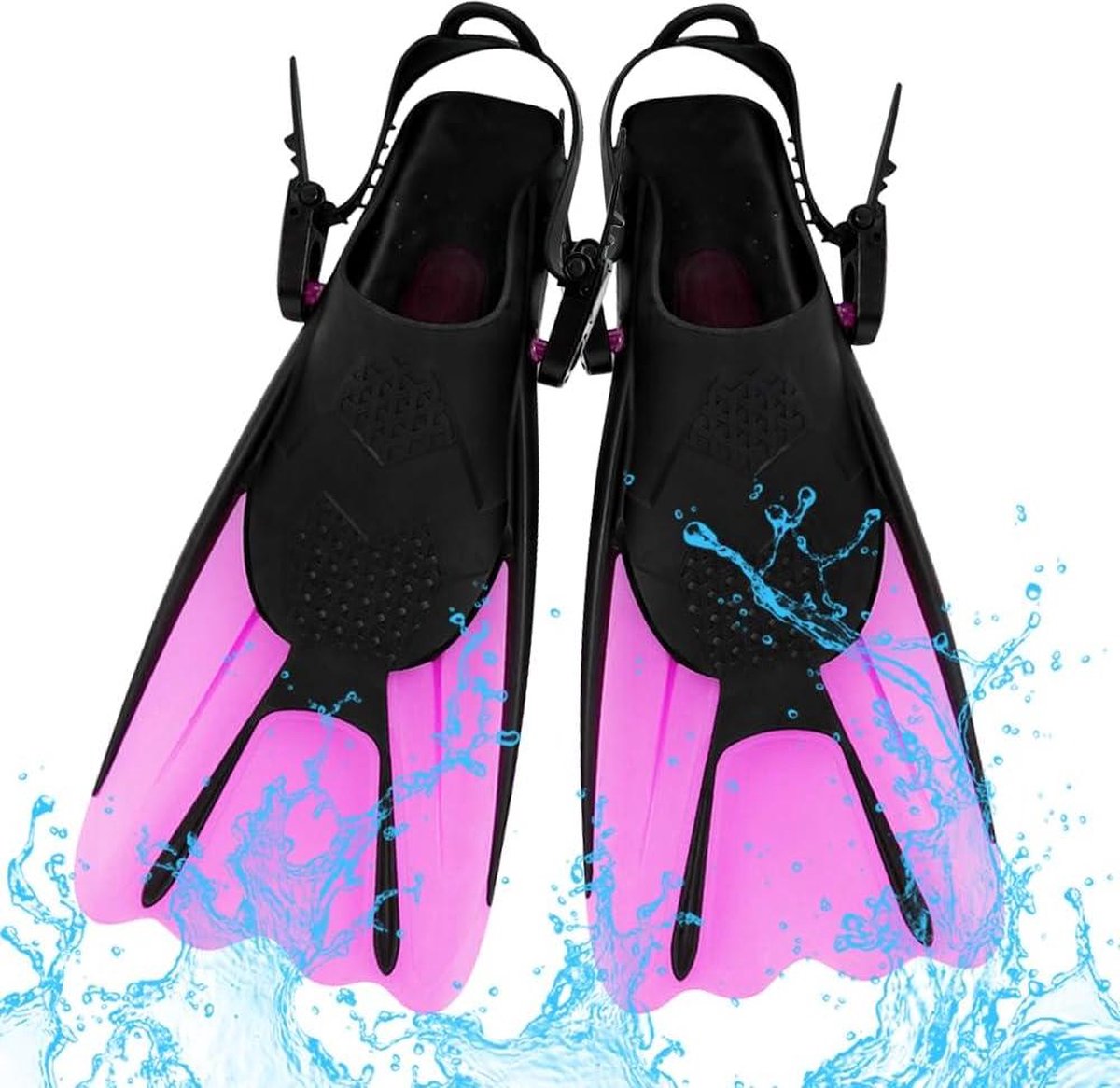 Opbergzak snorkelvinnen-kinderen-verstelbaar-maat-39-43-roze-L-T.W.