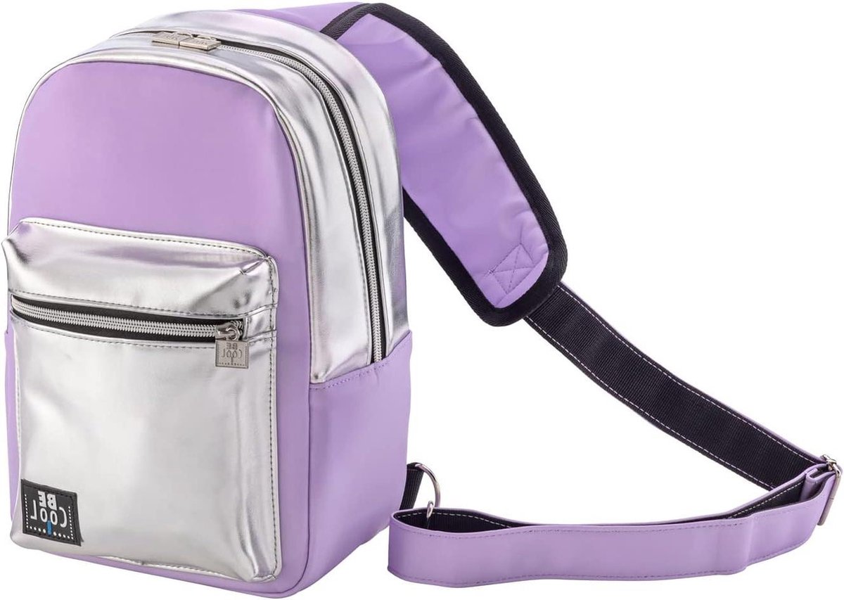 Fun Shoulder-bag lunchtas - kleine koeltas voor cosmetica en medicijnen - reizen en uitstapjes - lavendel zilver - 19 x 10 x 30 cm - inhoud 57 l