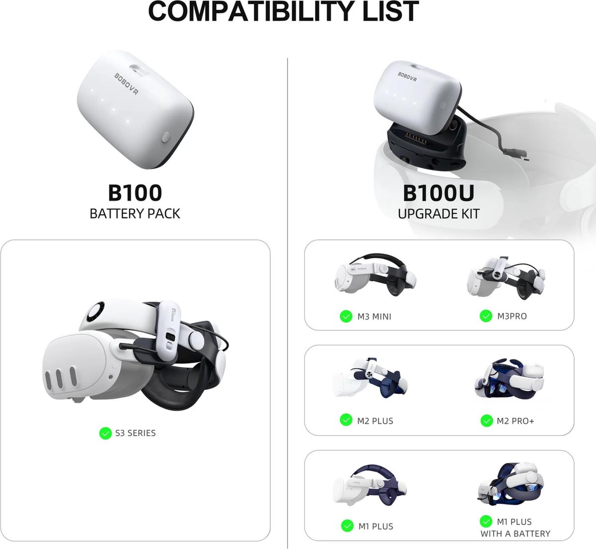 BOBOVR B100-batterij voor BOBOVR S3 Pro - 10.000 mAh hoge capaciteit, verlengde looptijd voor Meta Quest 3S / Quest 3 VR-headsets thumbnail 5