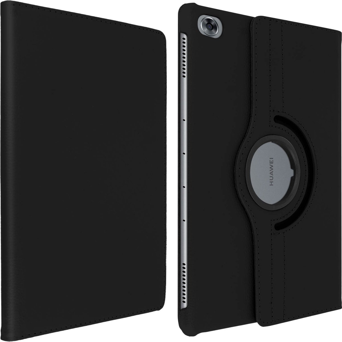 Geschikt voor Huawei MediaPad M5 Lite Flip Cover 360° Roterende Standaard Zwart