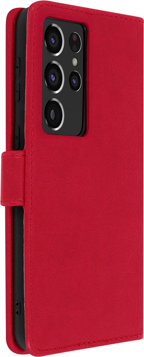 Geschikt voor Samsung Galaxy S21 Ultra Bookcover Video Support Functie rood