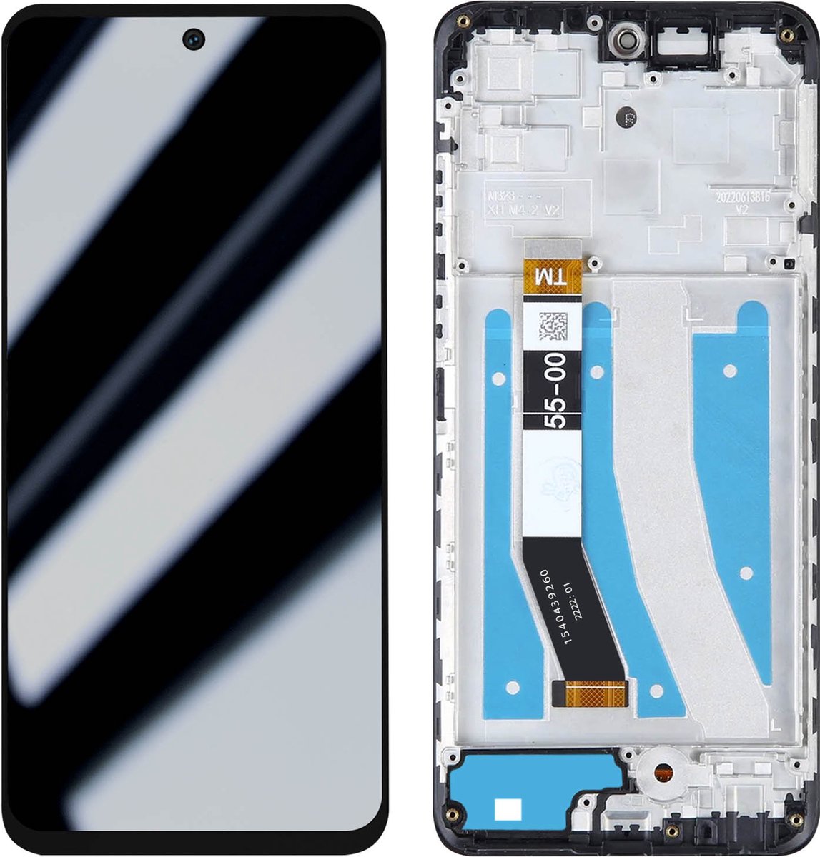 Motorola, Scherm + Kader Geschikt voor Motorola Moto G32 Volledig scherm blok, Lichtgrijs
