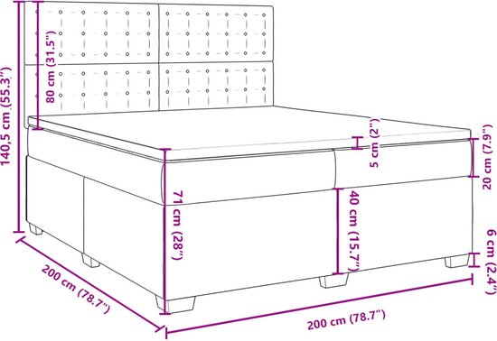 vidaXL - Sommier tapissier - avec - matelas - cuir artificiel - noir - 200x200 - cm