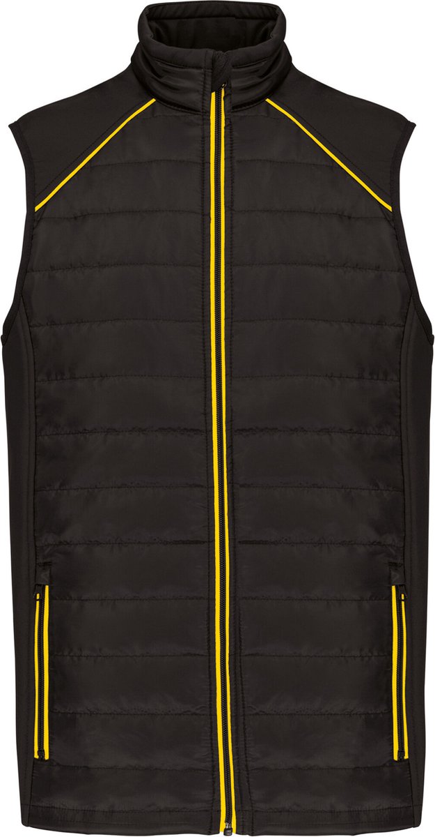 WK. Designed To Work Bodywarmer Day To Day in twee stoffen WK606 - Black / Yellow - S