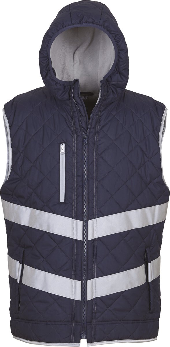 Yoko Kensington - Hi-Vis hoodied gilet YHV007 - Navy - L