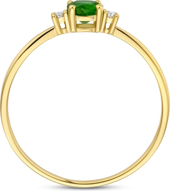 Ring Trilogie Émeraude et Diamant 0,03ct (2x 0,015ct) H P1