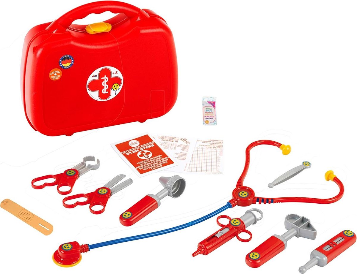 Dokterset Speelgoed voor Kinderen 14-delige dokterskoffer met stethoscoop-thermometer-spuit-gehandgreep vanaf 3 jaar Dokterset Speelgoed