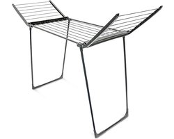 Opklapbaar droogrek - 104x169x545 cm - 13m waslijn - zwart