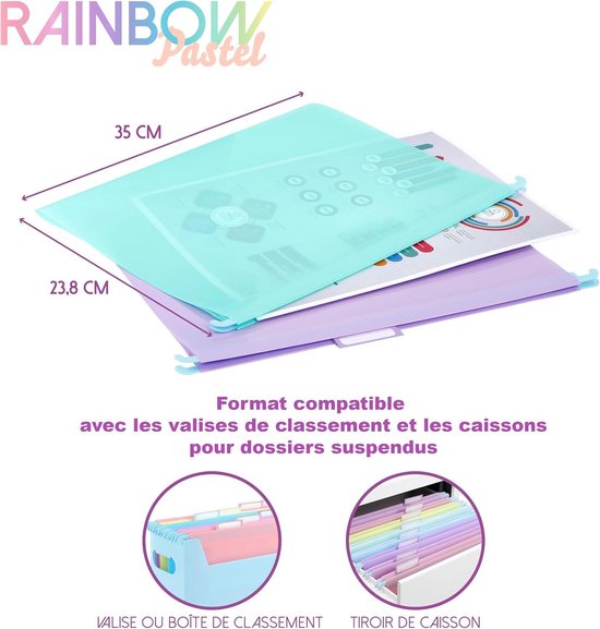 Lot 25 Onglets Transparents Pour Dossiers Suspendus – Étiquettes Inclinées 3,1 Cm Avec Inserts Blancs – Identification Rapide Documents