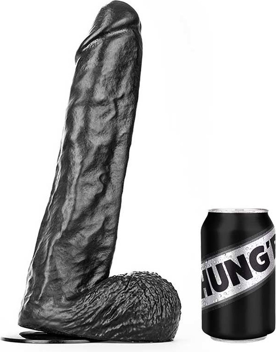 HUNG'R - Goliath - Dildo - Zwart - 36 cm - Ø 7.6 cm