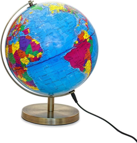 Albion verlichte wereldbol - metalen voet - educatief speelgoed