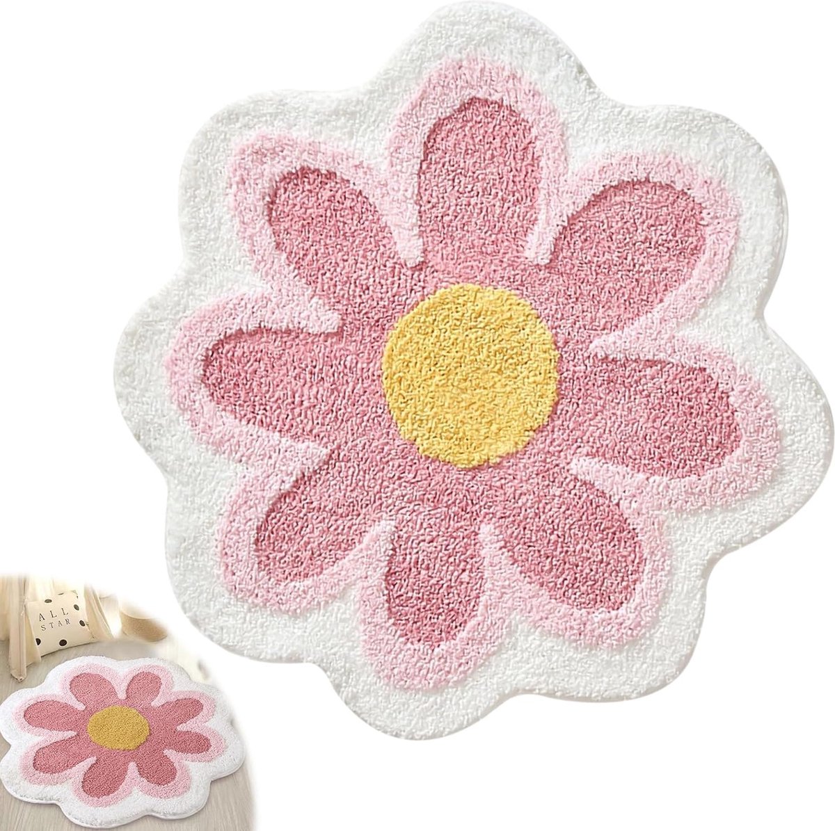 Bloemen, zachte antislip badmat, douchemat, vloermat, tapijt, antislip, wasbaar, waterabsorberend, voor badkamer, kinderen, binnen