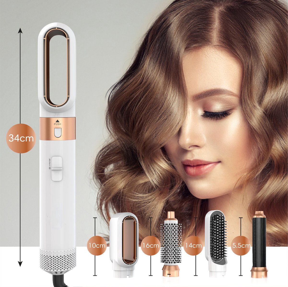 Airstyler Krultang 5 in 1 Multistyler Fohn-Föhnborstel - afbeelding 3