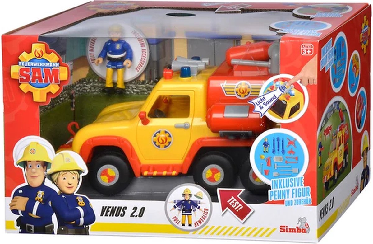 Simba - Brandweerman Sam Brandweerauto Venus 2.0 met figuur - Speelgoedvoertuig - vanaf 3 jaar — afbeelding 11