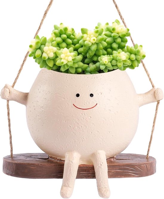 KADAX Hangpot, bloemenhanger met ketting en haak, hangplantenpot voor rankbloemen, plantenbak met inzetstuk, plantenbescherming voor binnen en buiten (diameter 32 cm, zwart