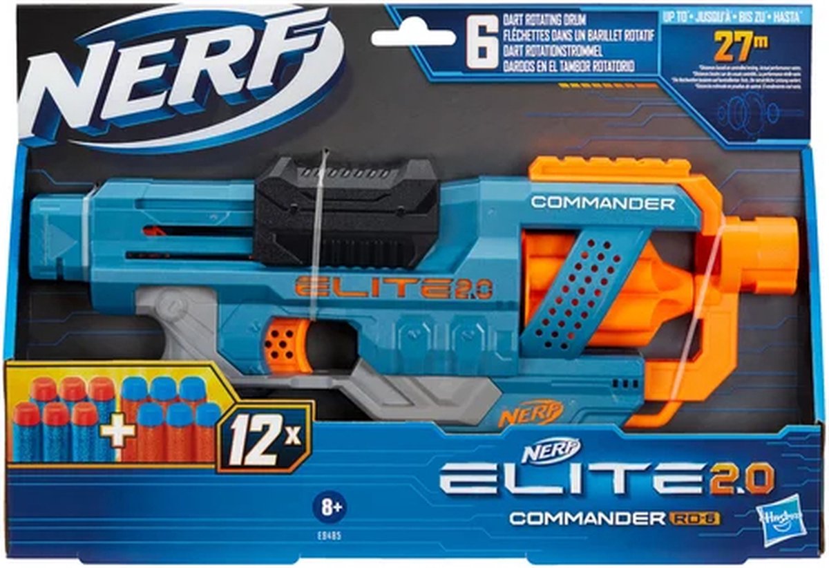 Nerf Elite 2.0 Commander RD-6-dartblaster, draaiende trommel, 12 Nerf Elite-darts, buitenspeelgoed — afbeelding 7